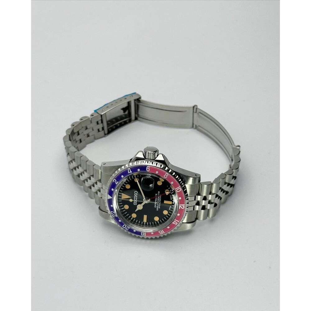 Custom Seiko Mod • Vintage Pepsi GMT • 39.5mm - E&S Watches